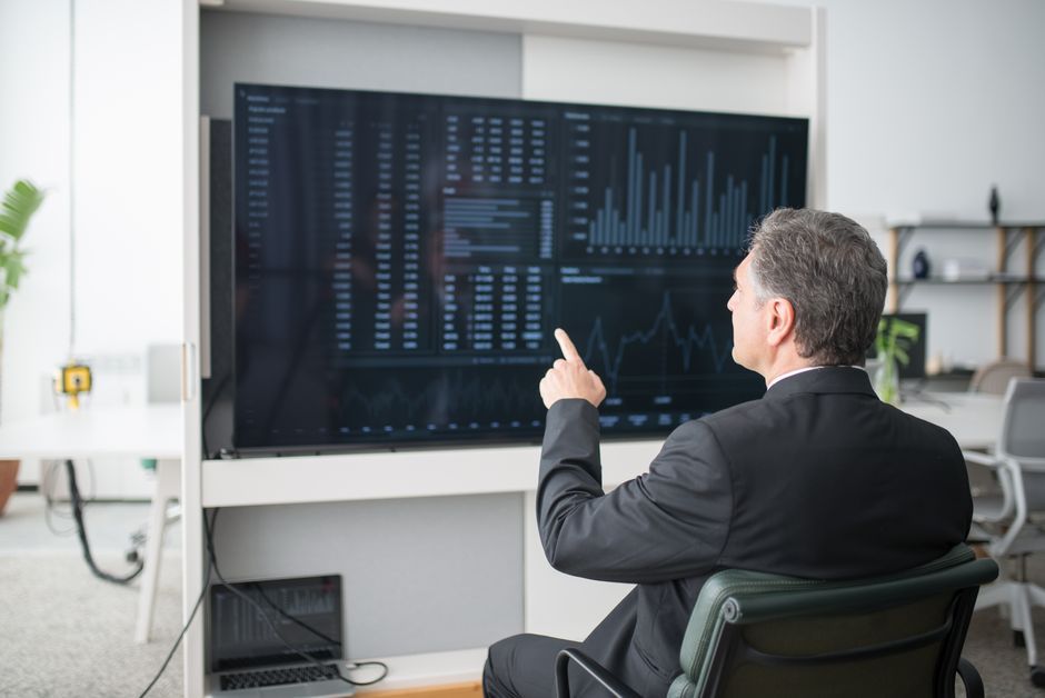 modern corporate office workspace digital dashboard