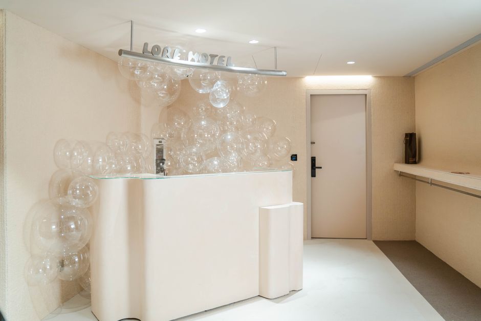 hotel front desk lobby modern interior