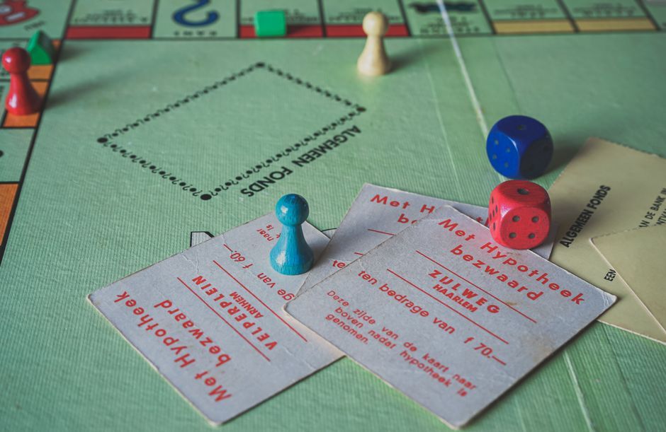 board game strategy pieces close up
