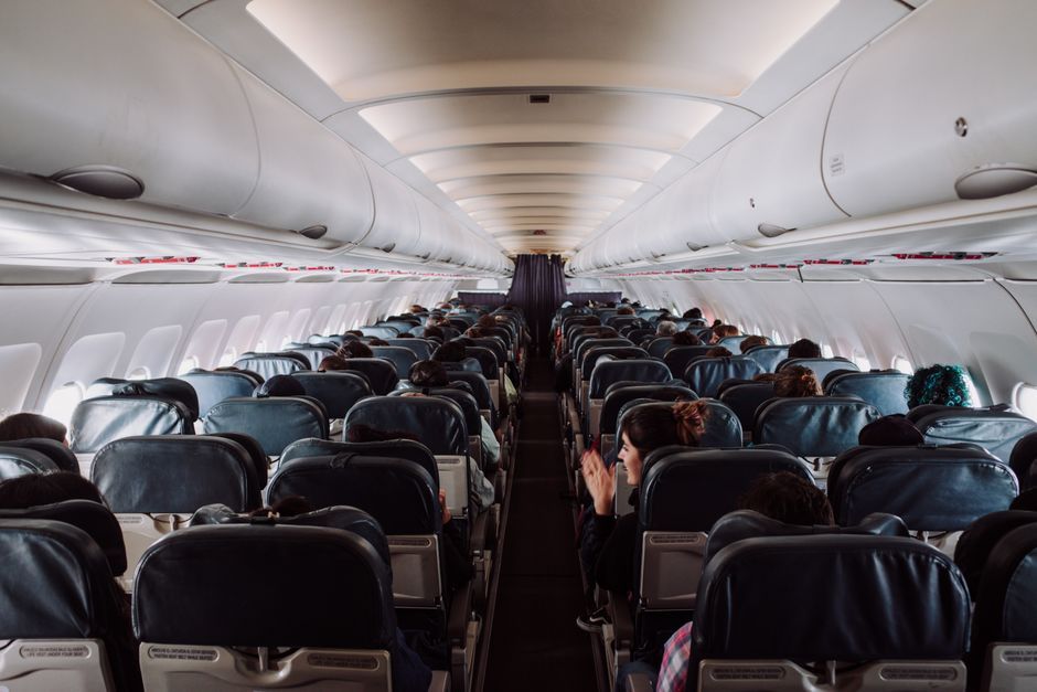 airplane interior cabin passenger flight travel
