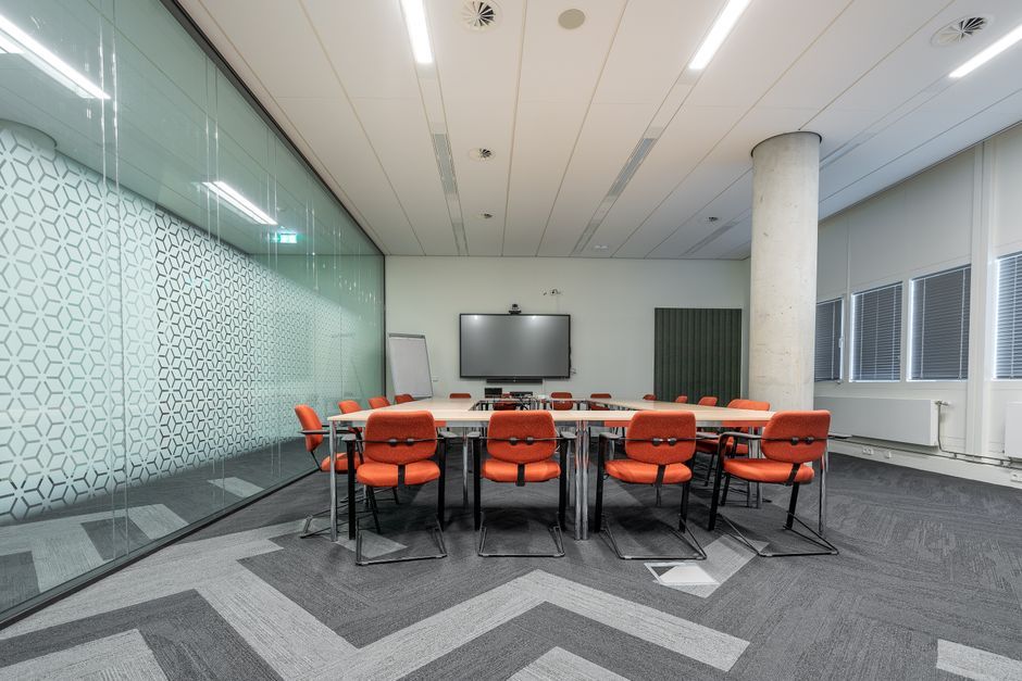 commercial aviation airline office corporate meeting room presentation