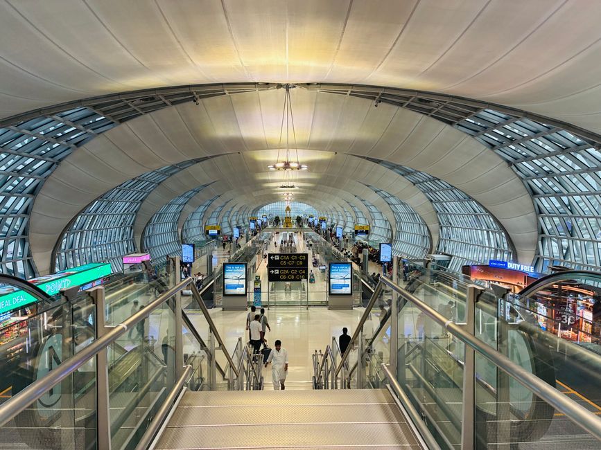 Suvarnabhumi Airport terminal building exterior Bangkok Thailand