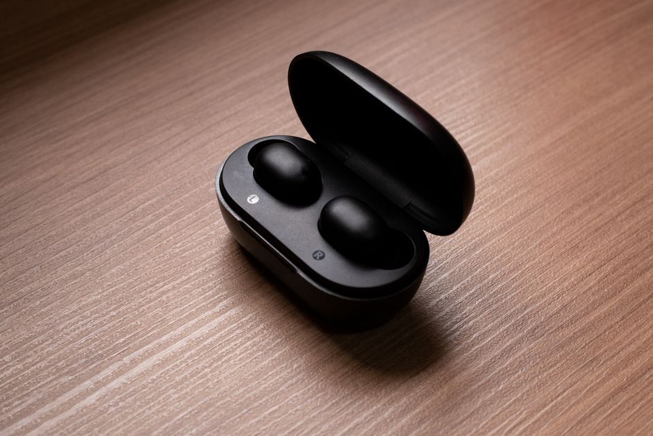 wireless earbuds charging case close up