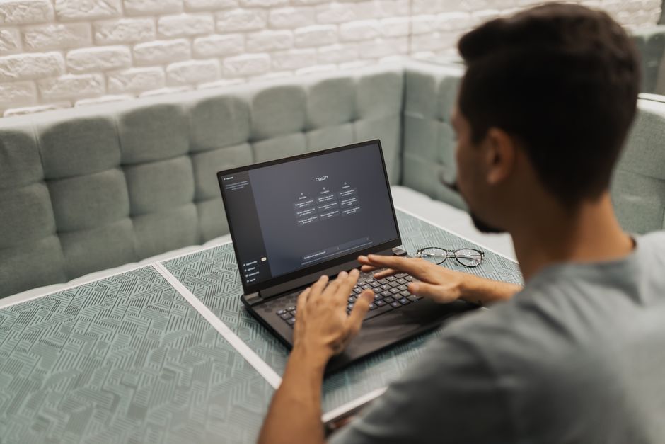 artificial intelligence technology computer screen office desk no logo