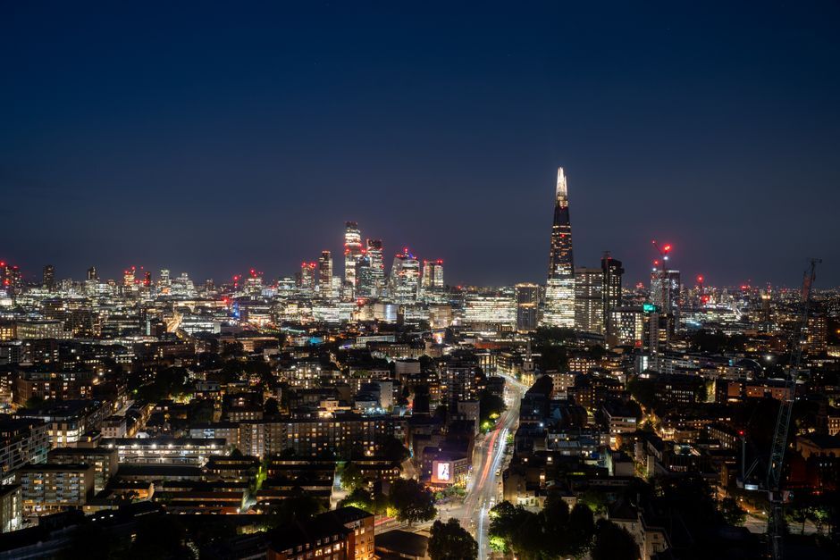 British city skyline finance