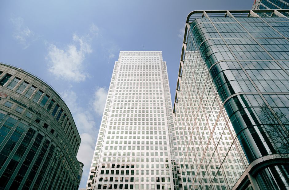 London financial district office building exterior daylight
