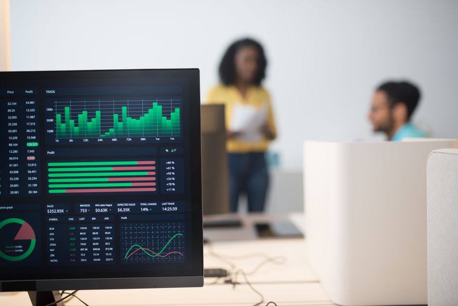 modern technology corporate office financial data