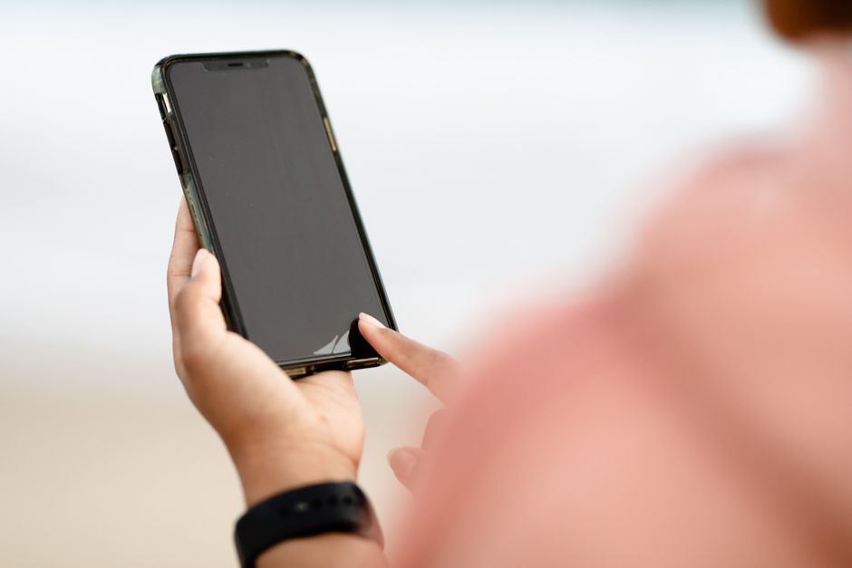 person using smartphone outdoor