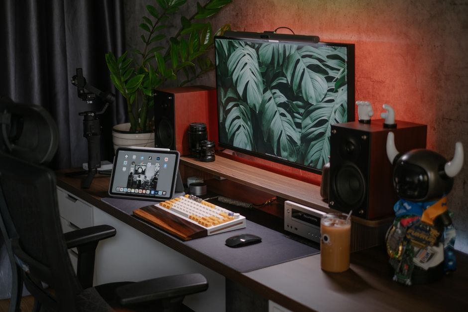 smart home hub display screen office desk workspace