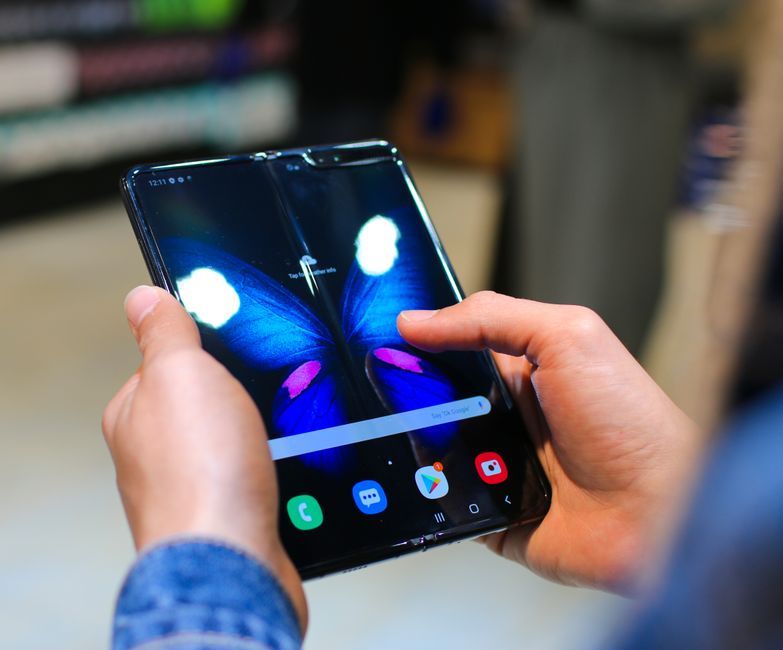 futuristic smartphone foldable tech