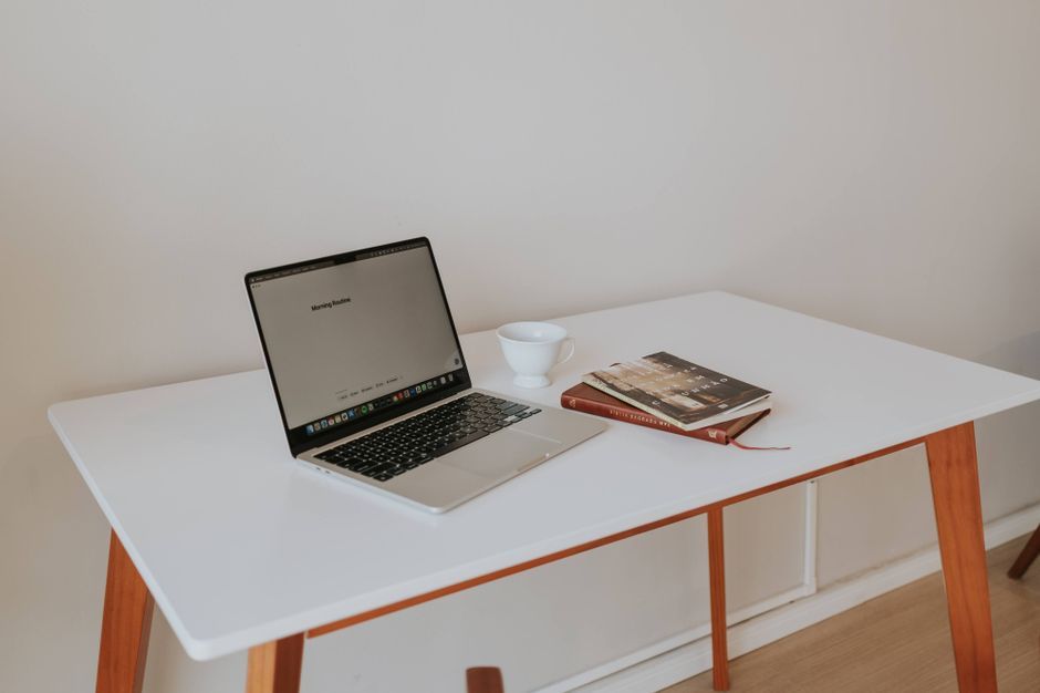 modern laptop computer workspace desk office