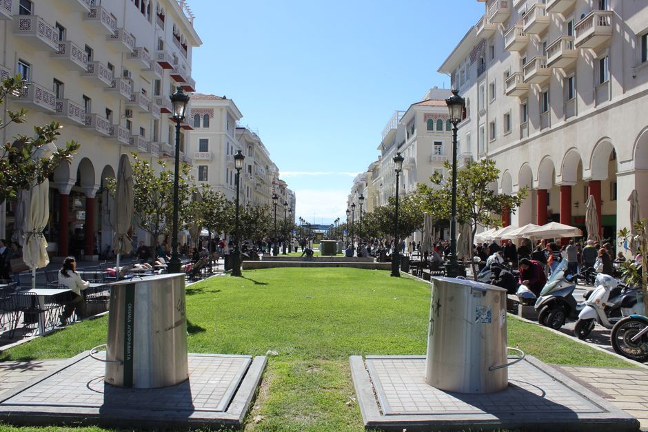 modern pedestrian street urban design Greece