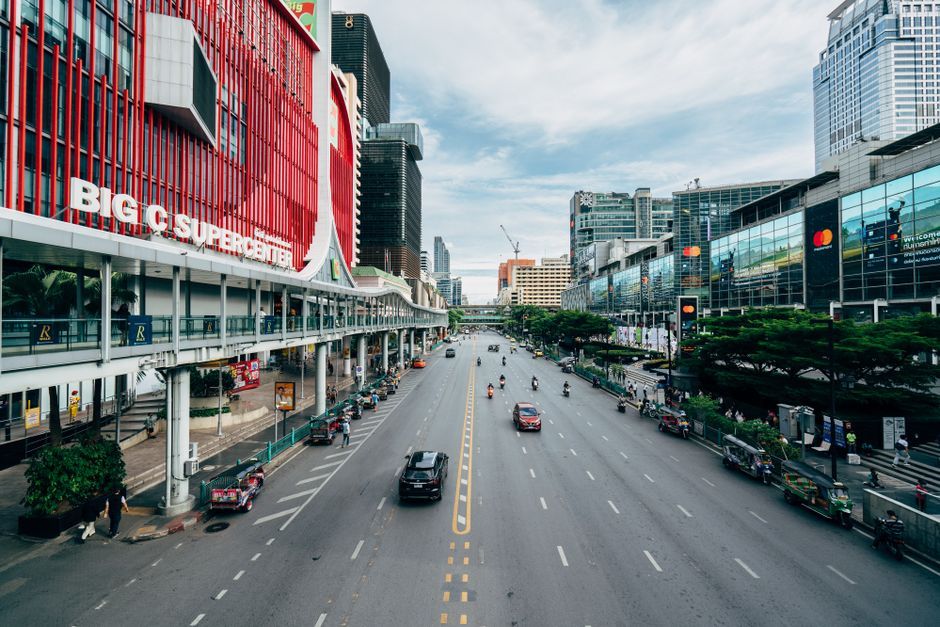 Thailand shopping district Bangkok street
