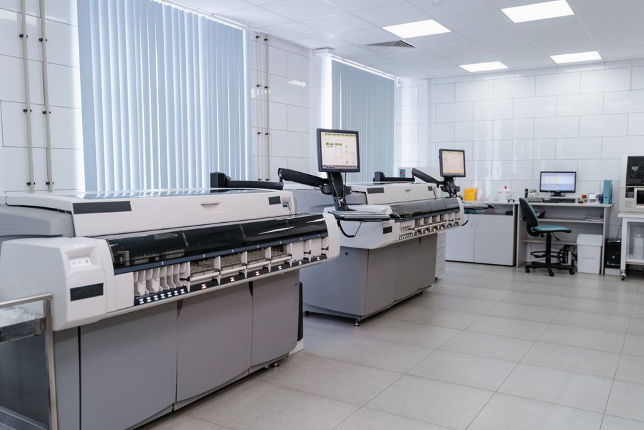 high tech semiconductor manufacturing machine workspace no logo