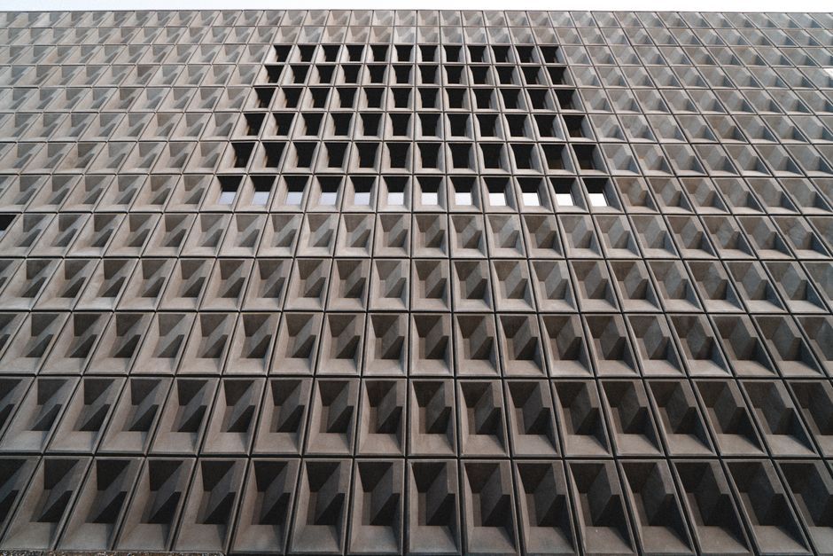 concrete facade grid architecture exterior