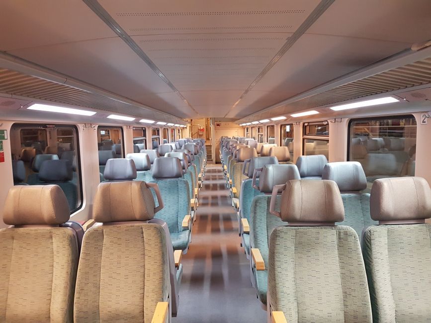 modern train carriage interior passenger UK