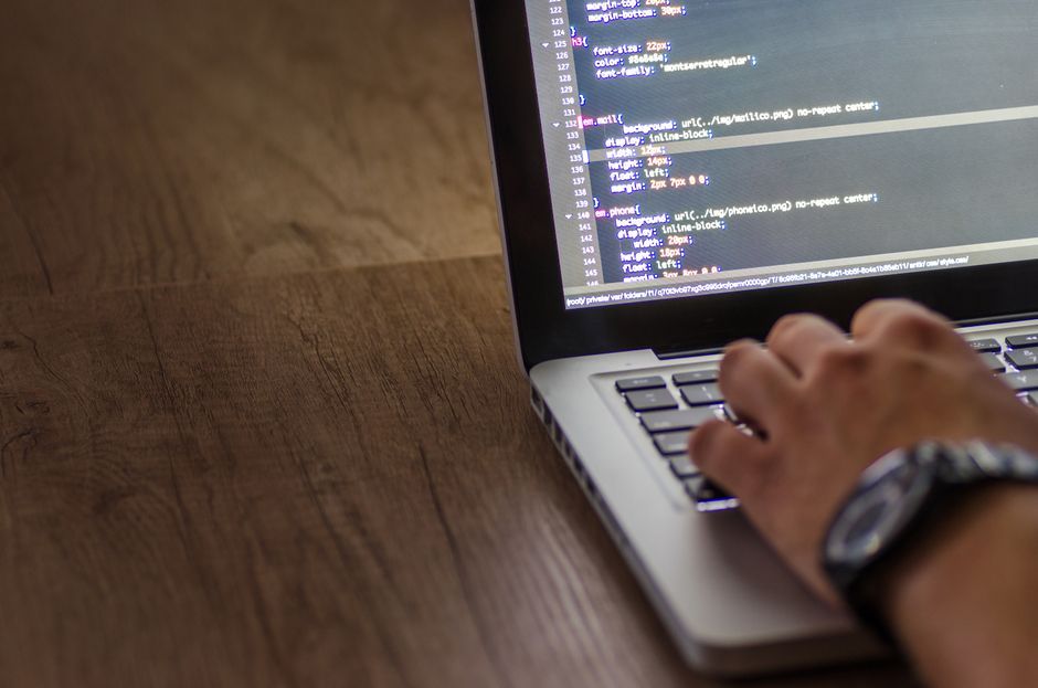 software developer computer workspace code desk no logo