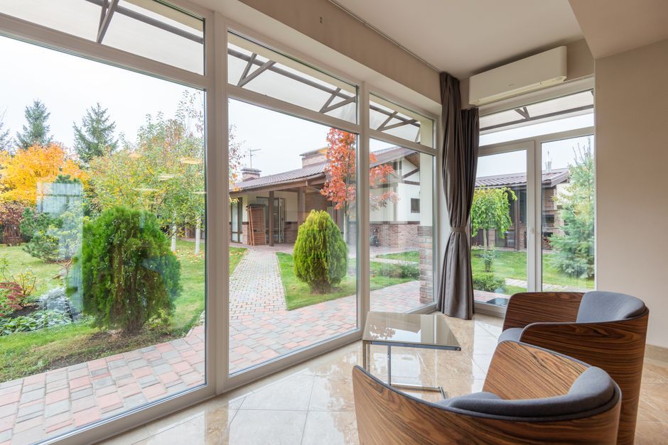 Bangkok modern house interior courtyard daylight