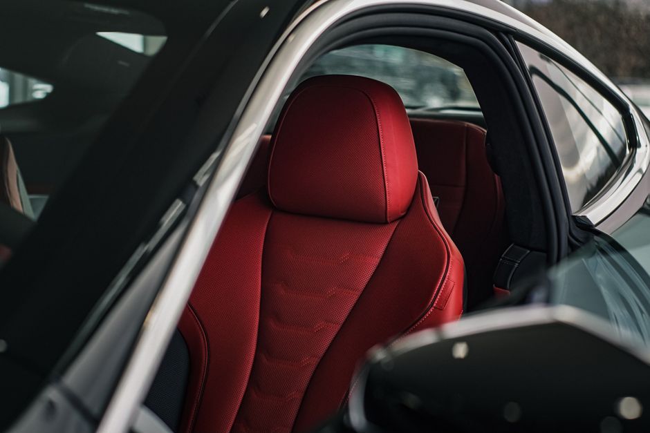 vintage BMW coupe interior car leather