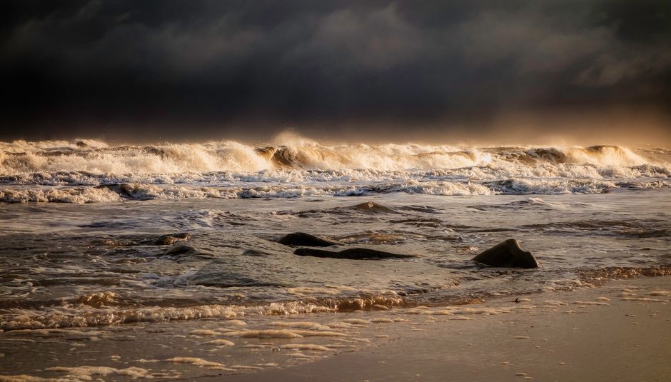 Scotland storm rough sea coast landscape