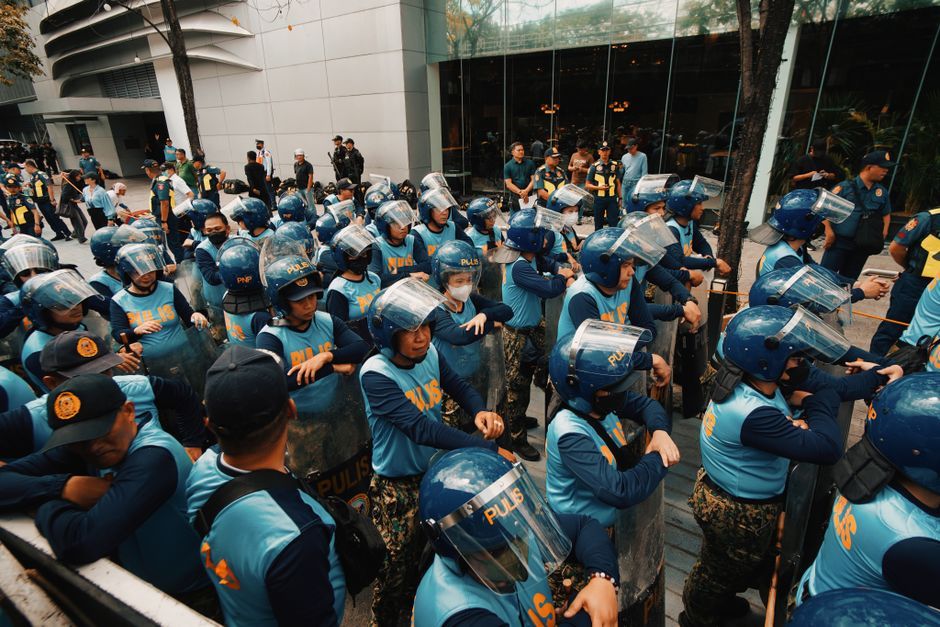 Thailand police uniform officer gathering