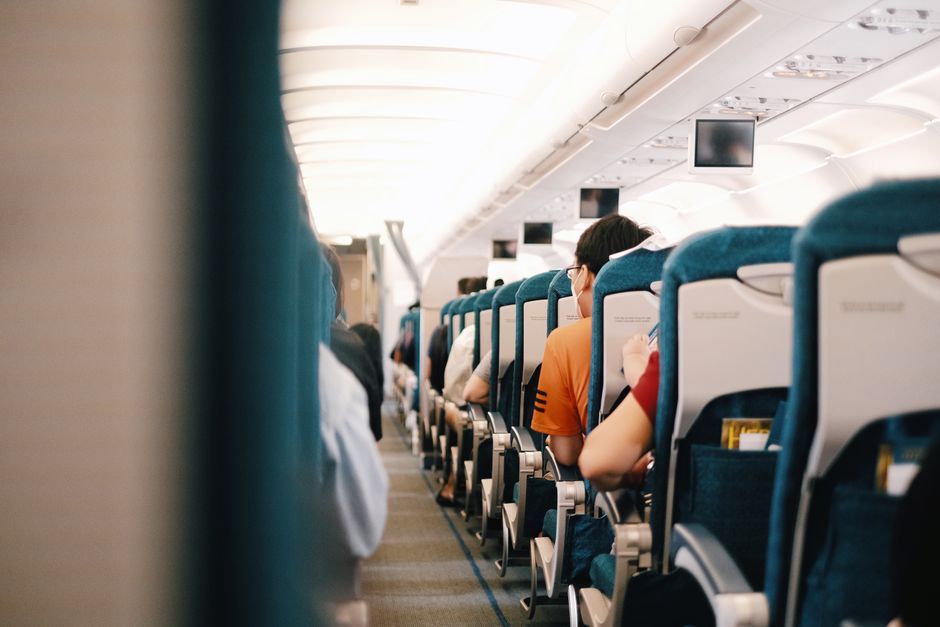 commercial aircraft passenger cabin interior business class seats