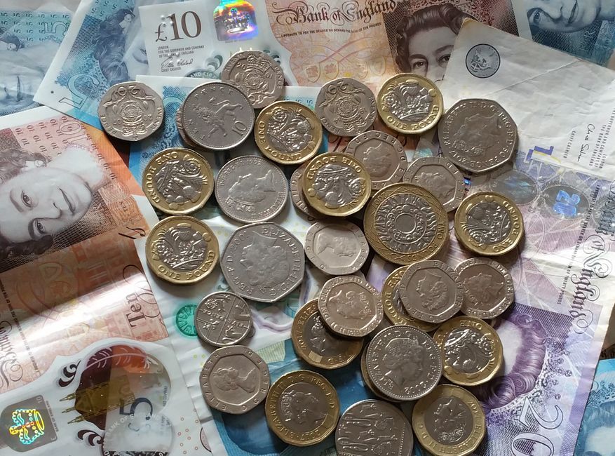 British pound UK currency close up