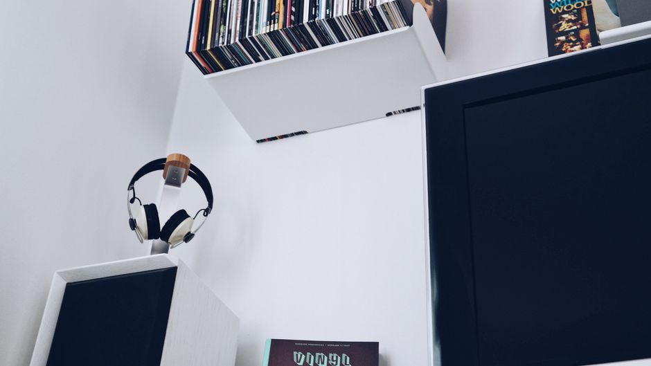 audiophile headphone listening station exhibition