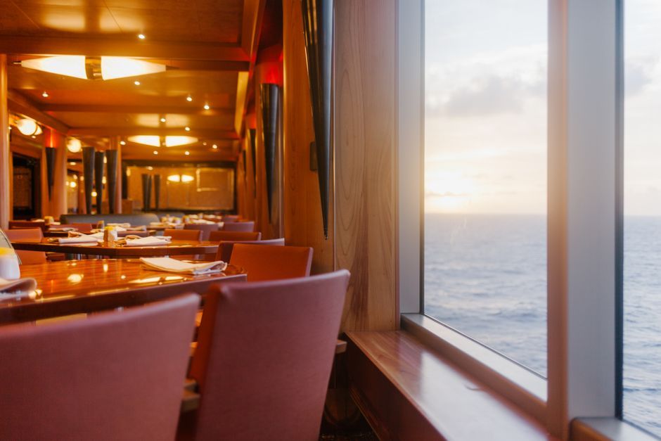 cruise ship restaurant buffet dining interior daytime