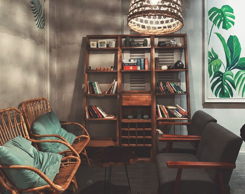green bookshelf interior modern apartment architecture design