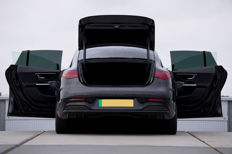 modern electric car exterior design no logo