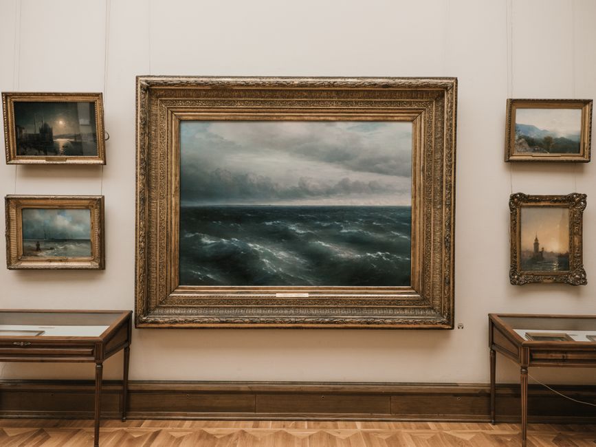 cloud study oil painting art gallery exhibition interior New York