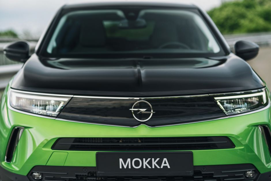 pixelated front grille electric car