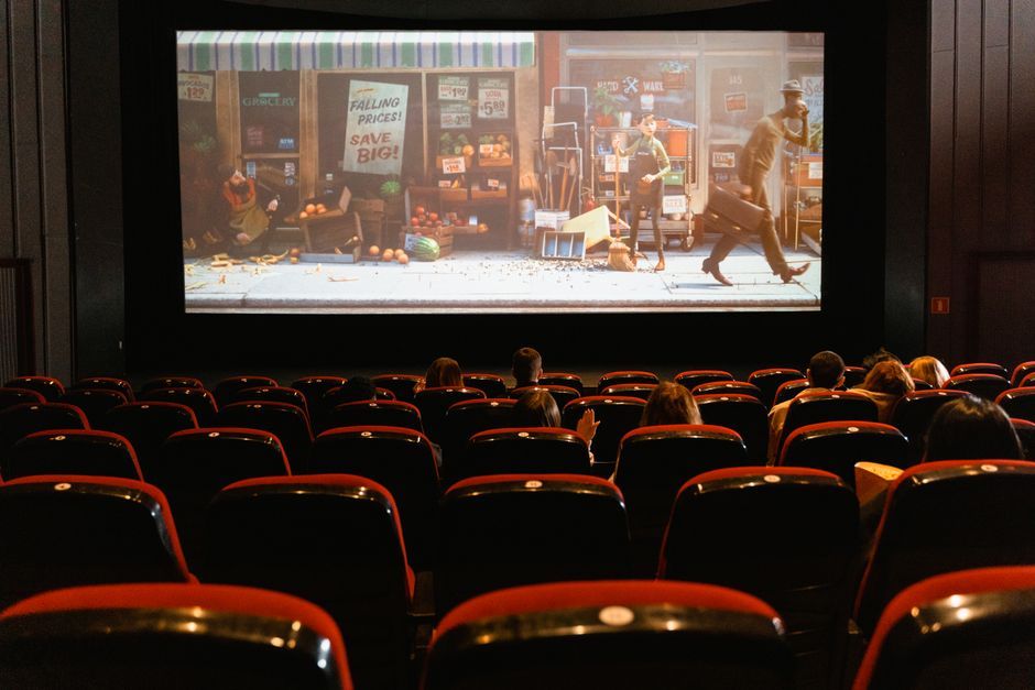 movie theater audience seating indoor screen