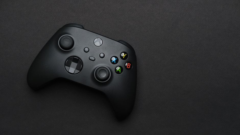 gaming console controller closeup