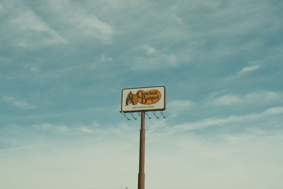 Cracker Barrel restaurant interior sign