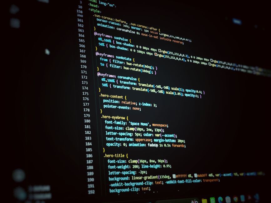frontend programming code editor screen