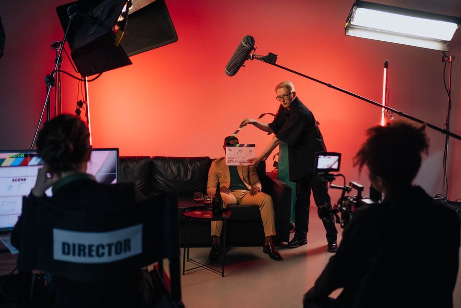 movie director talking on stage