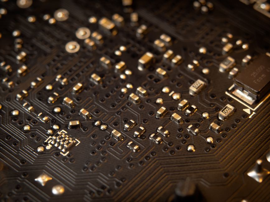 artificial intelligence microchip processor close up