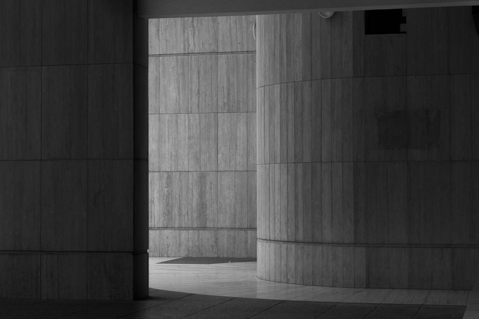 modern architectural concrete building interior light shadow