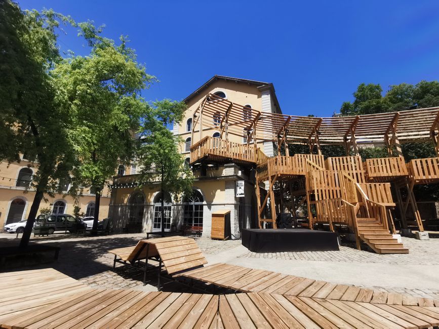 Denver public space community wooden structure outdoor design
