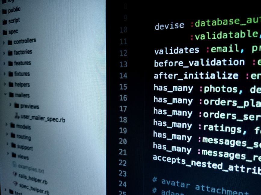 software development code editor screen