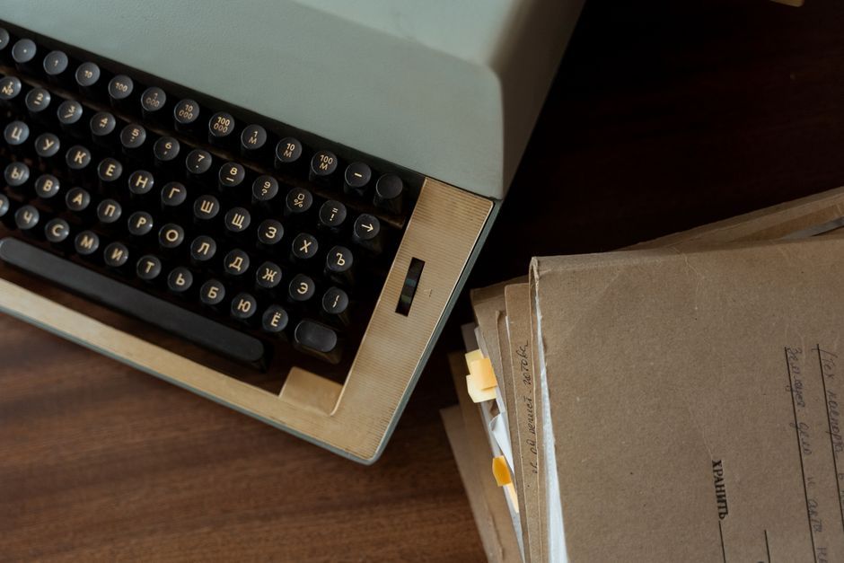 vintage typewriter office desk