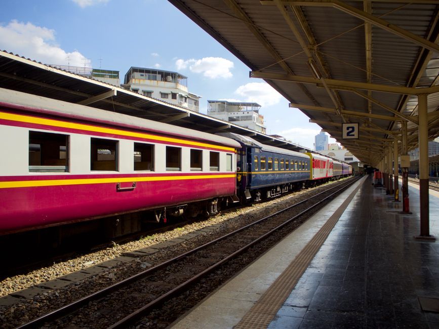 Bangkok modern airport train station platform Thailand