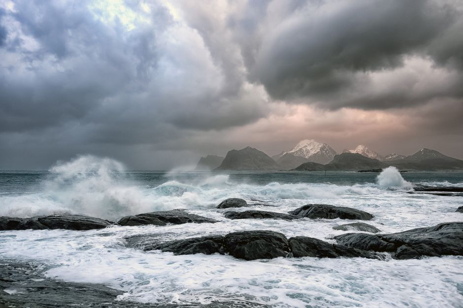severe storm typhoon ocean waves