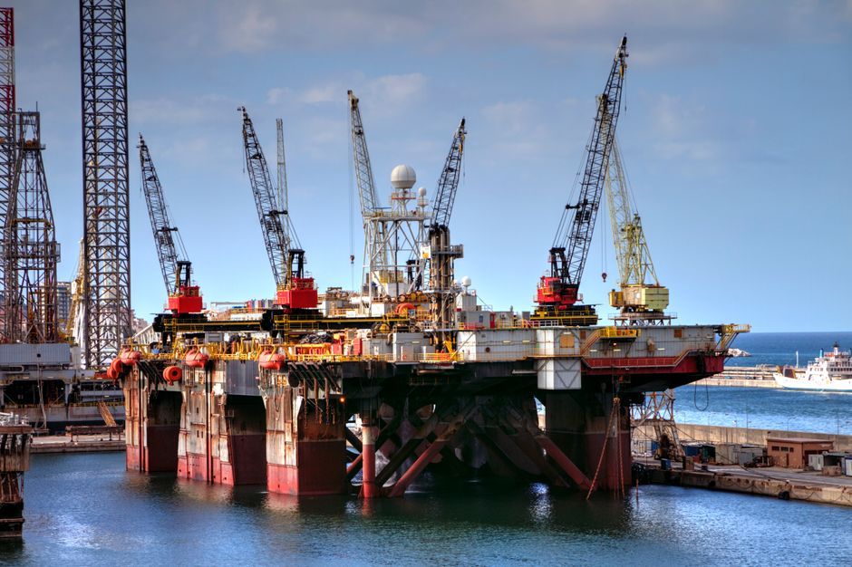 North Atlantic ocean offshore oil exploration rig