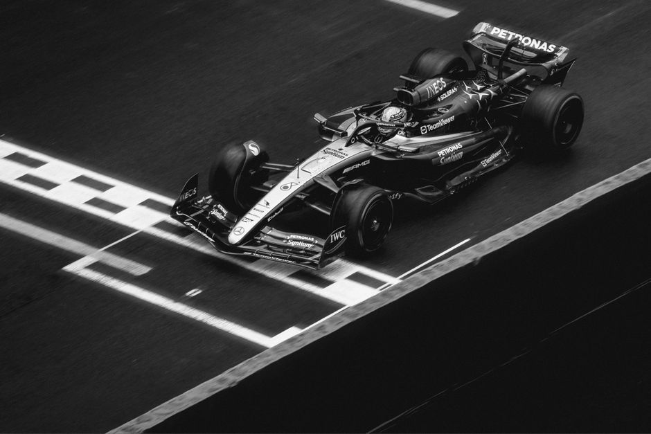 Mercedes Formula 1 racing car garage