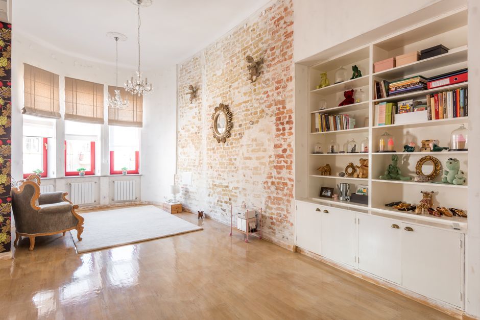 Italy Milan apartment interior book shelf design