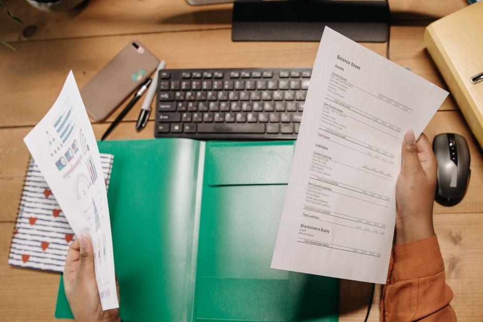 UK government office desk financial document