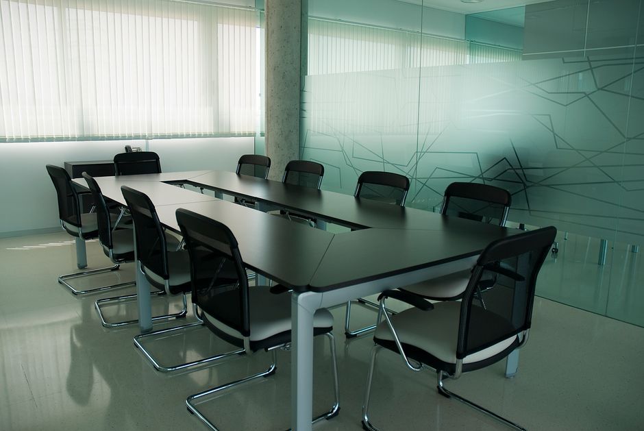 modern corporate office meeting room interior